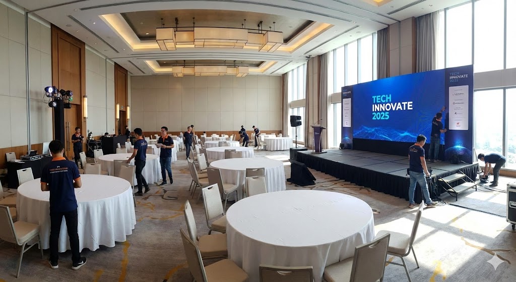 Corporate event setup